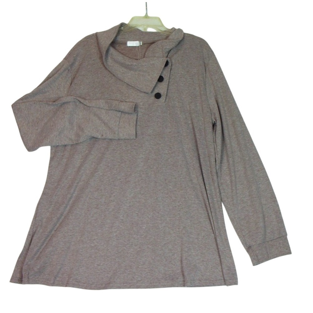 Bluetime‎ Shirt Women's Size 2XL Brownish Purple Front Side Buttons Comfort